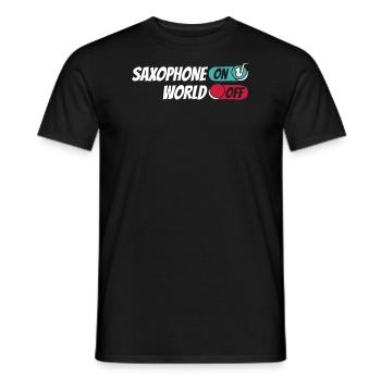 Saxophon Saxofon Saxophone On World Off - Men's T-Shirt - black - Front - AI Model Male 178 light (178cm)