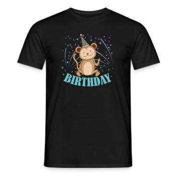 Anniversaire Singe Enfant Anniversaire Enfant - T-shirt homme - noir - Devant - AI Model Male 178 light (178cm)