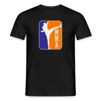 Coup de pied haut d’arts martiaux mixtes - T-shirt homme - noir - Devant - AI Model Male 178 light (178cm)