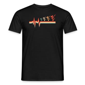 Rythme cardiaque de l’ECG de paintball - T-shirt homme - noir - Devant - AI Model Male 178 light (178cm)