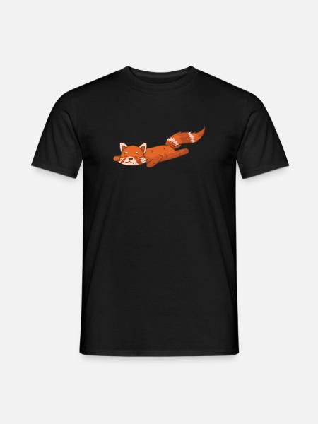 Red Panda Bear Cat Bamboo - Men's T-Shirt - black