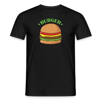 Burgers, restauration rapide, délicieux - T-shirt homme - noir - Devant - AI Model Male 178 light (178cm)