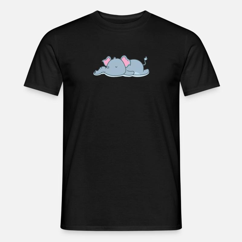 schlafender Elefant - Männer T-Shirt - Schwarz