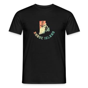 État d’origine du Rhode Island aux États-Unis - T-shirt homme - noir - Devant - AI Model Male 178 light (178cm)