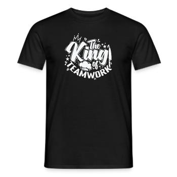 The King of Teamwork - Men's T-Shirt - black - Front - AI Model Male 178 light (178cm)