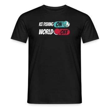 Eisfischen Eisangeln Ice Fishing On World Off - Männer T-Shirt - Schwarz - Vorne - AI Model Male 178 light (178cm)