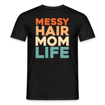 Mom Mom Messy Bun Mom Life - Men's T-Shirt - black - Front - AI Model Male 178 light (178cm)