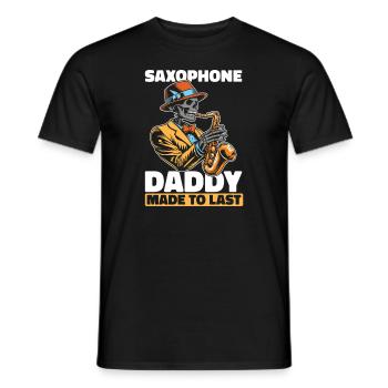 Saxophon Saxofon Skelett Fathers Day Dad - Männer T-Shirt - Schwarz - Vorne - AI Model Male 178 light (178cm)