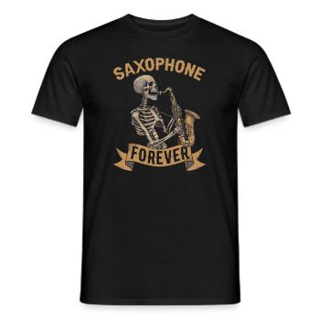 Saxofón Saxofón - Camiseta hombre - negro - delante - AI Model Male 178 light (178cm)