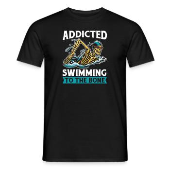 Flotteur de natation squelette - T-shirt homme - noir - Devant - AI Model Male 178 light (178cm)