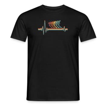 Ski Après-ski Ekg Heartbeat - T-shirt homme - noir - Devant - AI Model Male 178 light (178cm)