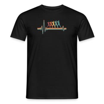 Battement de cœur ECG de baseball - T-shirt homme - noir - Devant - AI Model Male 178 light (178cm)