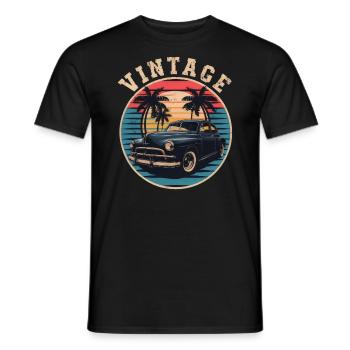 Vintage Car - Men's T-Shirt - black - Front - AI Model Male 178 light (178cm)