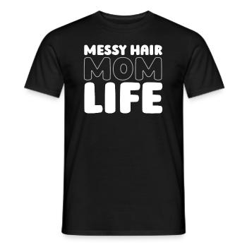 Mom Mom Messy Bun Mom Life - Men's T-Shirt - black - Front - AI Model Male 178 light (178cm)
