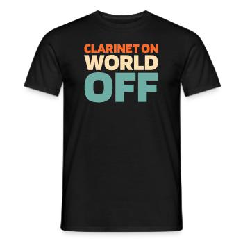 Klarinette Klarinettist Clarinet On World Off - Men's T-Shirt - black - Front - AI Model Male 178 light (178cm)