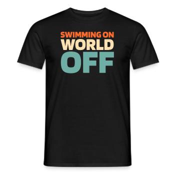 Nageurs nageurs nageant sur World Off - T-shirt homme - noir - Devant - AI Model Male 178 light (178cm)