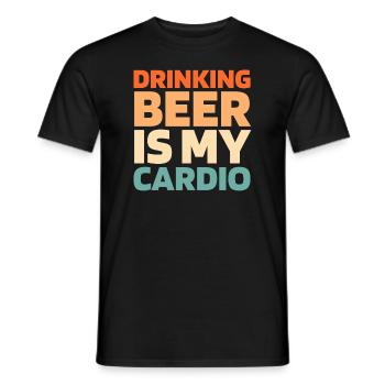 Beer Beer Lover Funny Cardio Quote - Men's T-Shirt - black - Front - AI Model Male 178 light (178cm)