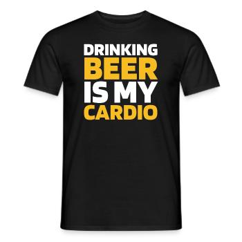 Beer Beer Lover Funny Cardio Quote - Men's T-Shirt - black - Front - AI Model Male 178 light (178cm)