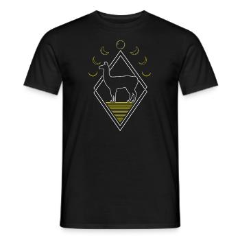 Lama Llama Abstrakt Moon Phases - Männer T-Shirt - Schwarz - Vorne - AI Model Male 178 light (178cm)
