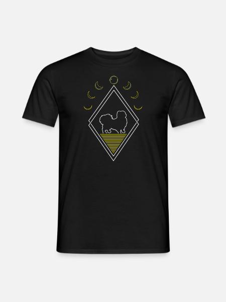 Pekingese Abstract Moon Phases - Men's T-Shirt - black