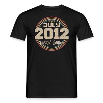 2012 Birthday July 2012 Gift July 2012 - Men's T-Shirt - black - Front - AI Model Male 178 light (178cm)