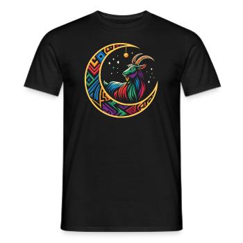 Ziege Stammes Moon - Männer T-Shirt - Schwarz - Vorne - AI Model Male 178 light (178cm)