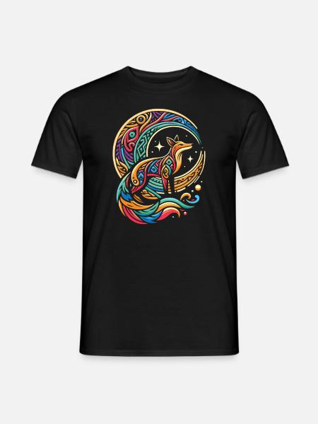 Fox Tribal Moon - Men's T-Shirt - black
