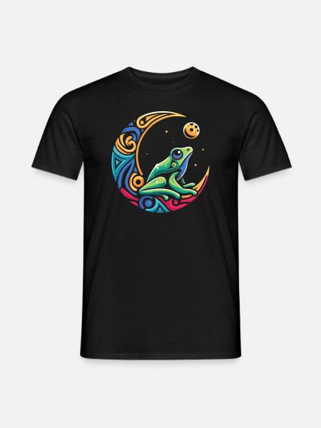Frog Toad Tribal Moon - Men's T-Shirt - black