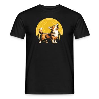 Corgi Lune Hurlant - T-shirt homme - noir - Devant - AI Model Male 178 light (178cm)