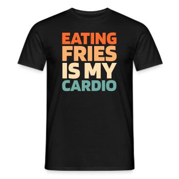 Pommes Frittes Fritten Funny Cardio Quote - Männer T-Shirt - Schwarz - Vorne - AI Model Male 178 light (178cm)