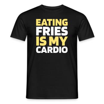 Pommes Frittes Fritten Funny Cardio Quote - Männer T-Shirt - Schwarz - Vorne - AI Model Male 178 light (178cm)
