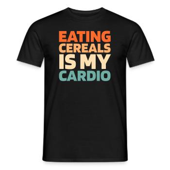 Frühstück Müsli Cereal Funny Cardio Quote - Männer T-Shirt - Schwarz - Vorne - AI Model Male 178 light (178cm)