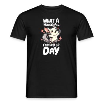 Chinchilla Lustig Fucked Up Day - Männer T-Shirt - Schwarz - Vorne - AI Model Male 178 light (178cm)