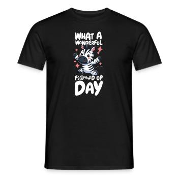 Zebra Funny Fucked Up Day - Men's T-Shirt - black - Front - AI Model Male 178 light (178cm)
