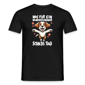 Brittany Spaniel Lustig - Männer T-Shirt - Schwarz - Vorne - AI Model Male 178 light (178cm)