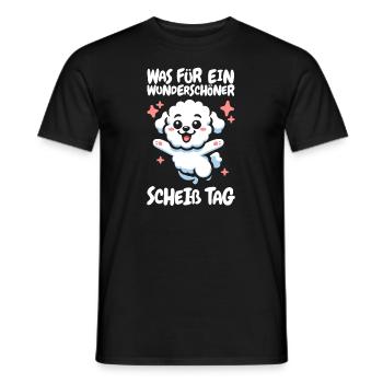 Bichon Frize Funny Please Shut Up - Men's T-Shirt - black - Front - AI Model Male 178 light (178cm)