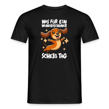 Dackel Dachshund Lustig - Männer T-Shirt - Schwarz - Vorne - AI Model Male 178 light (178cm)