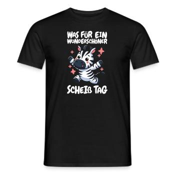 Zebra Lustig Halten Sie Bitte Die Fresse - Männer T-Shirt - Schwarz - Vorne - AI Model Male 178 light (178cm)