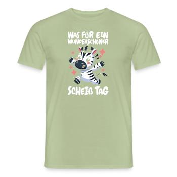 Zebra Funny Please Shut Up - Men's T-Shirt - sage - Front - AI Model Male 178 light (178cm)