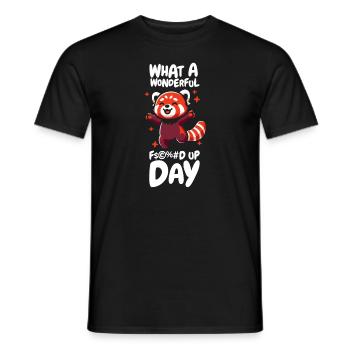 Roter Panda Lustig Fucked Up Day - Männer T-Shirt - Schwarz - Vorne - AI Model Male 178 light (178cm)