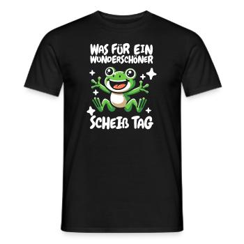 Frog Toad Funny Please Shut Up - Men's T-Shirt - black - Front - AI Model Male 178 light (178cm)