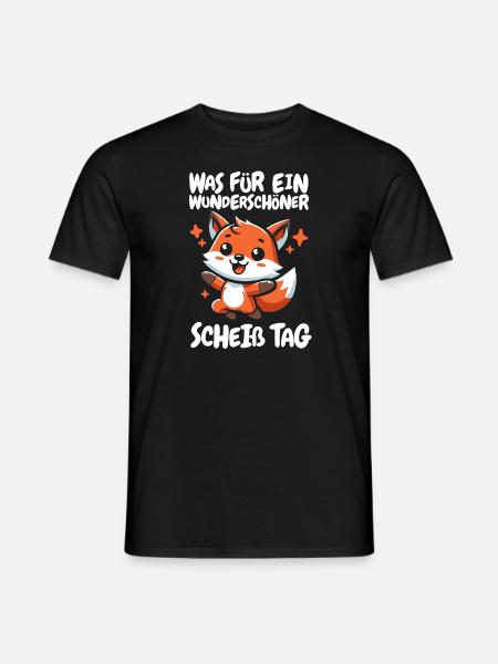 Fuchs Lustig Halten Sie Bitte Die Fresse - Männer T-Shirt - Schwarz