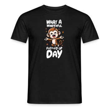 Affe Lustig Fucked Up Day - Männer T-Shirt - Schwarz - Vorne - AI Model Male 178 light (178cm)