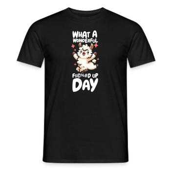 Lama Llama Drôle Fucked Up Day - T-shirt homme - noir - Devant - AI Model Male 178 light (178cm)