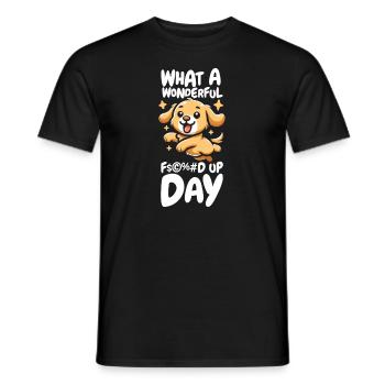 Golden Retriever Drôle de journée de merde - T-shirt homme - noir - Devant - AI Model Male 178 light (178cm)