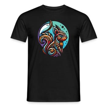 Squirrel Moon Phases - Men's T-Shirt - black - Front - AI Model Male 178 light (178cm)