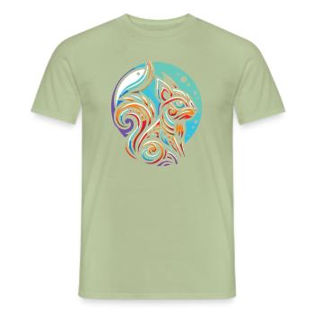 Eichhörnchen Moon Phases - Männer T-Shirt - Sage - Vorne - AI Model Male 178 light (178cm)
