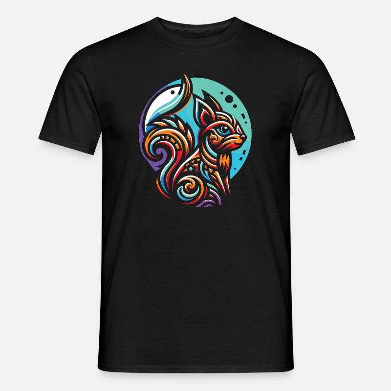 Eichhörnchen Moon Phases - Männer T-Shirt - Schwarz