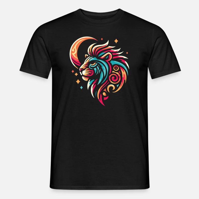 Löwe Moon Phases - Männer T-Shirt - Schwarz