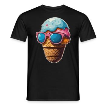 Popsicles avec lunettes de soleil - Style d’été cool - T-shirt homme - noir - Devant - AI Model Male 178 light (178cm)